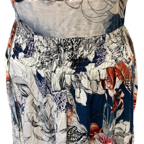 Jaase Endless Summer Magnolia Print Floral Maxi Dress Sz M Cut Out Back Crochet - Picture 7 of 12